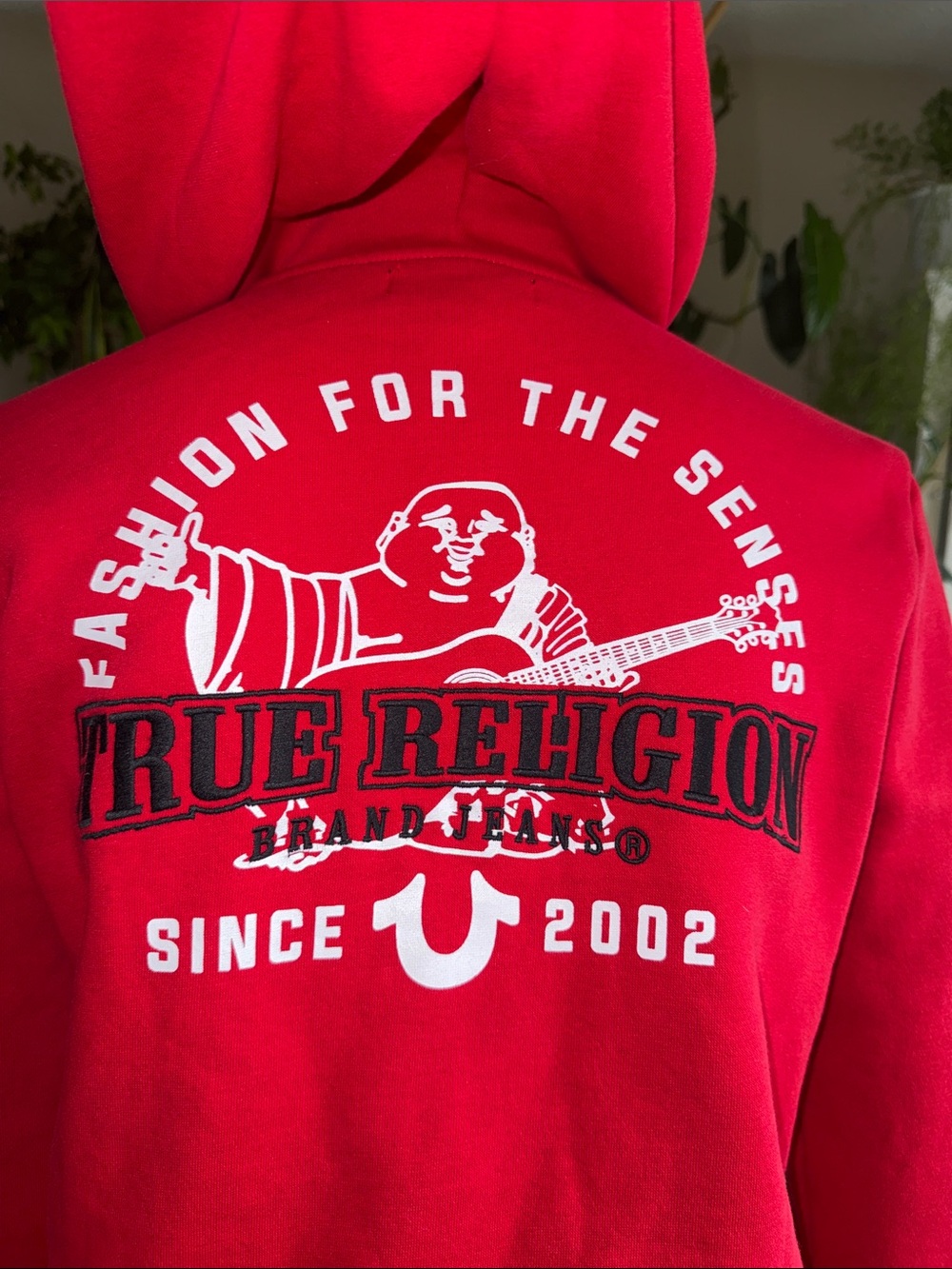 True Religion Women’s Red Zip-Up Hoodie small